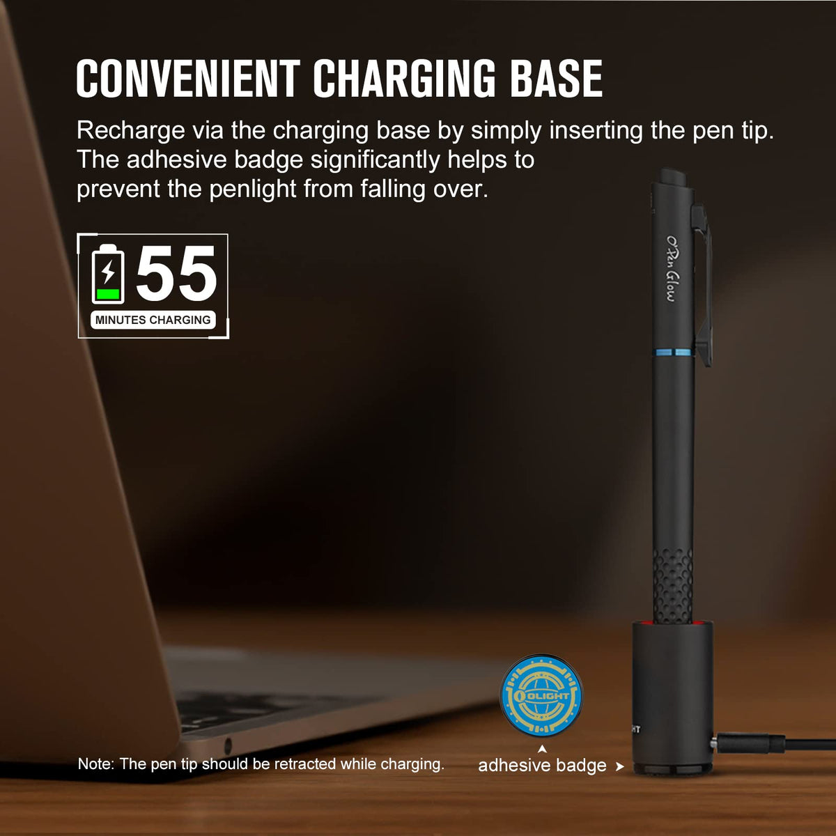 OLIGHT O'Pen Glow adjustable brightness from 5 to 120 lumens