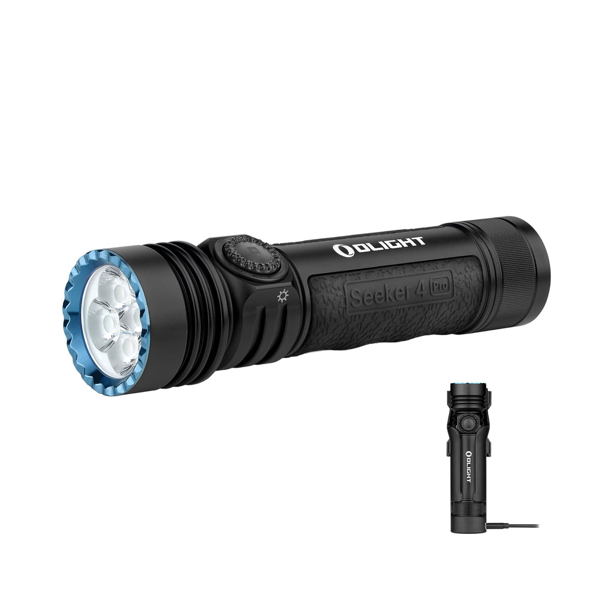 OLIGHT Seeker 4 Pro beam illuminates up to 4600 lumens for wide night visibility