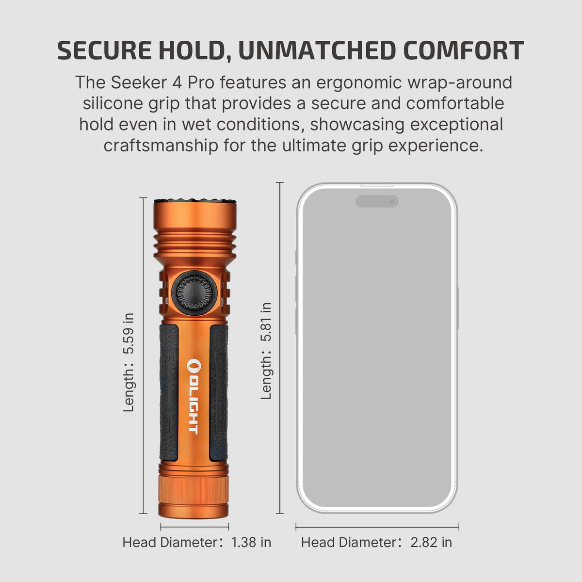 OLIGHT Seeker 4 Pro enlarged switch aids glove use in darkness