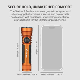 OLIGHT Seeker 4 Pro enlarged switch aids glove use in darkness