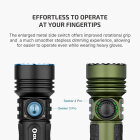 OLIGHT Seeker 4 Pro in use with gloves outdoors