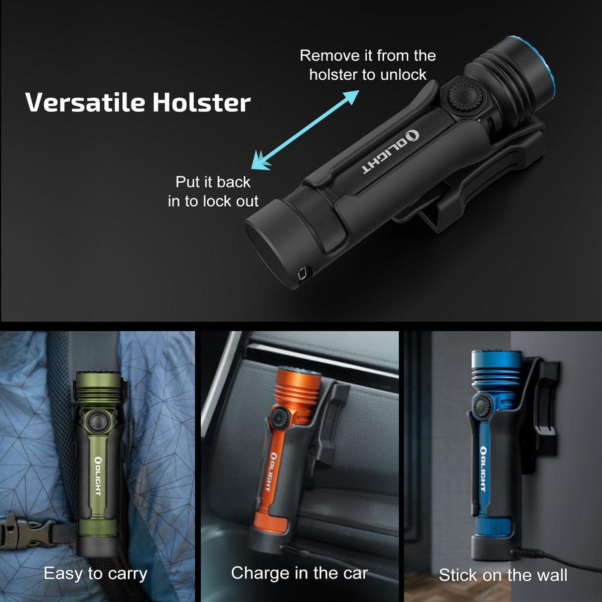 OLIGHT Seeker 4 Pro dual indicators report brightness and battery level