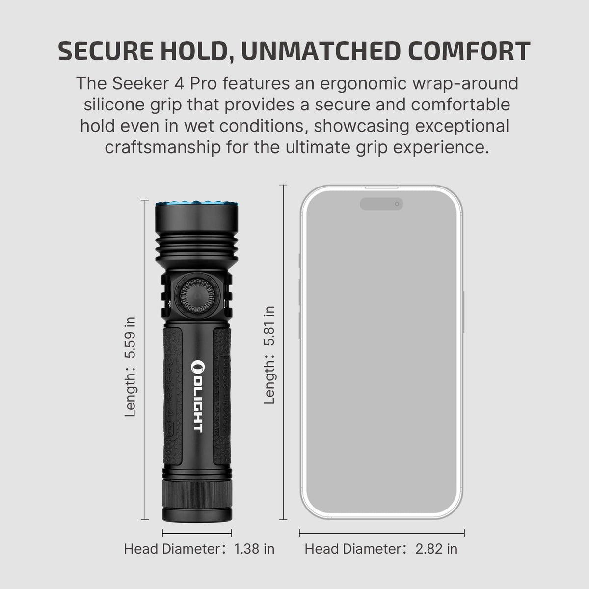 OLIGHT Seeker 4 Pro enlarged side switch is easy to operate with gloves