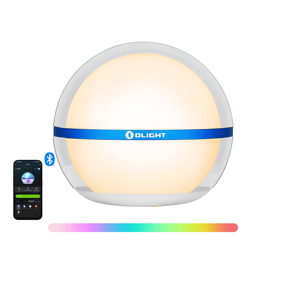OLIGHT Sphere night light front view with gentle ambient white light for reading