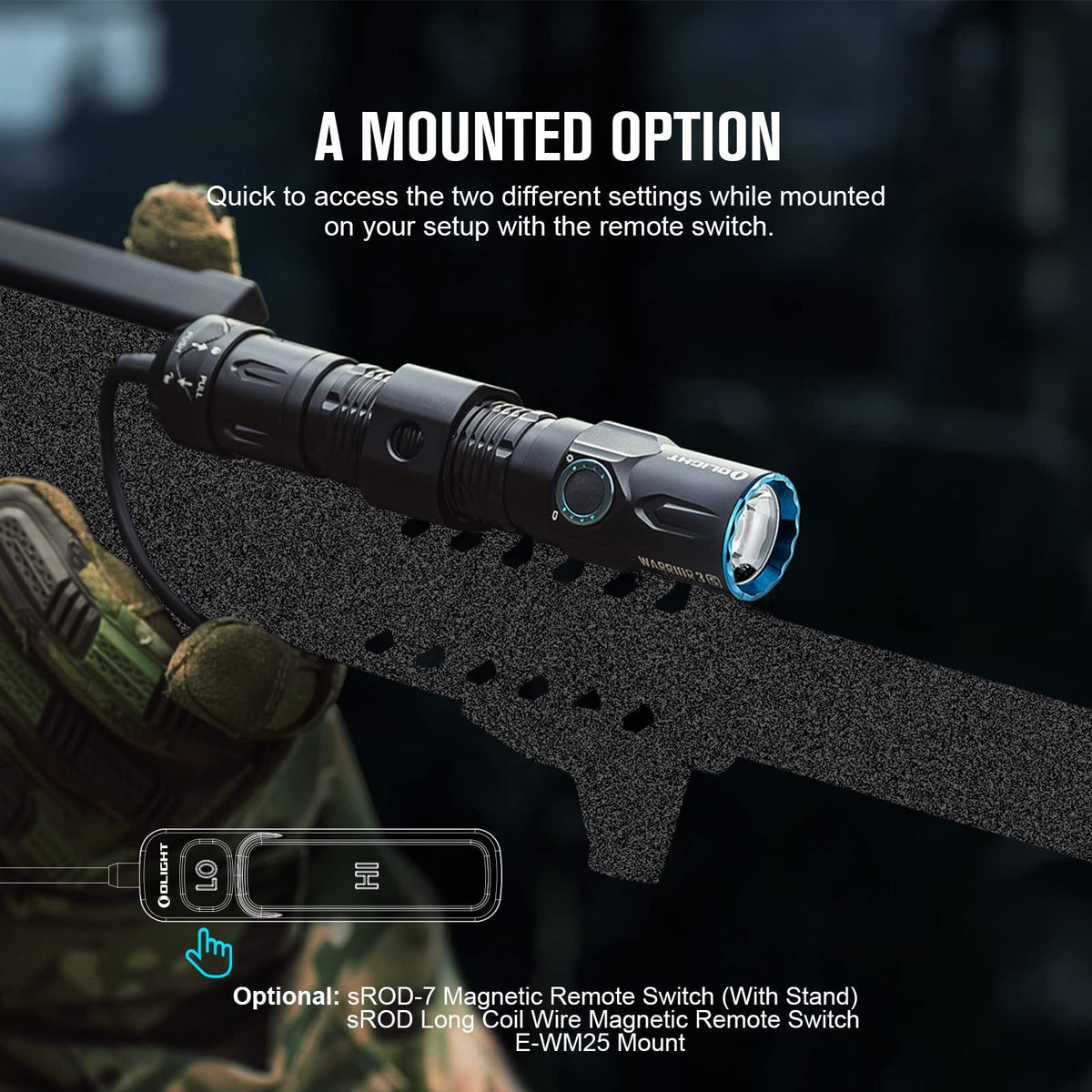 olight Warrior 3S beam in action demonstrates high brightness