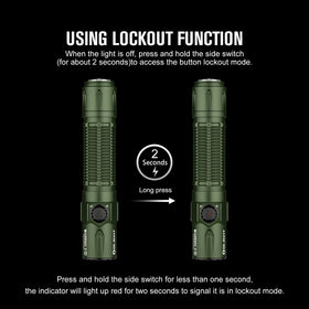 OLIGHT Warrior 3S nylon holster enables quick, hands-free access.
