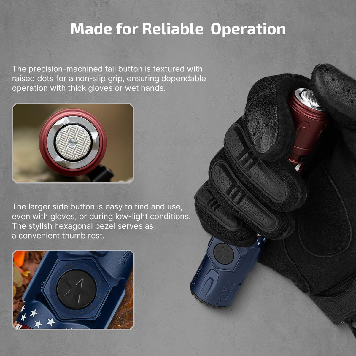 OLIGHT Warrior Ultra rechargeable battery powers long lasting use.