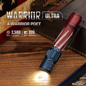 OLIGHT Warrior Ultra side switch detail demonstrates quick mode selection.