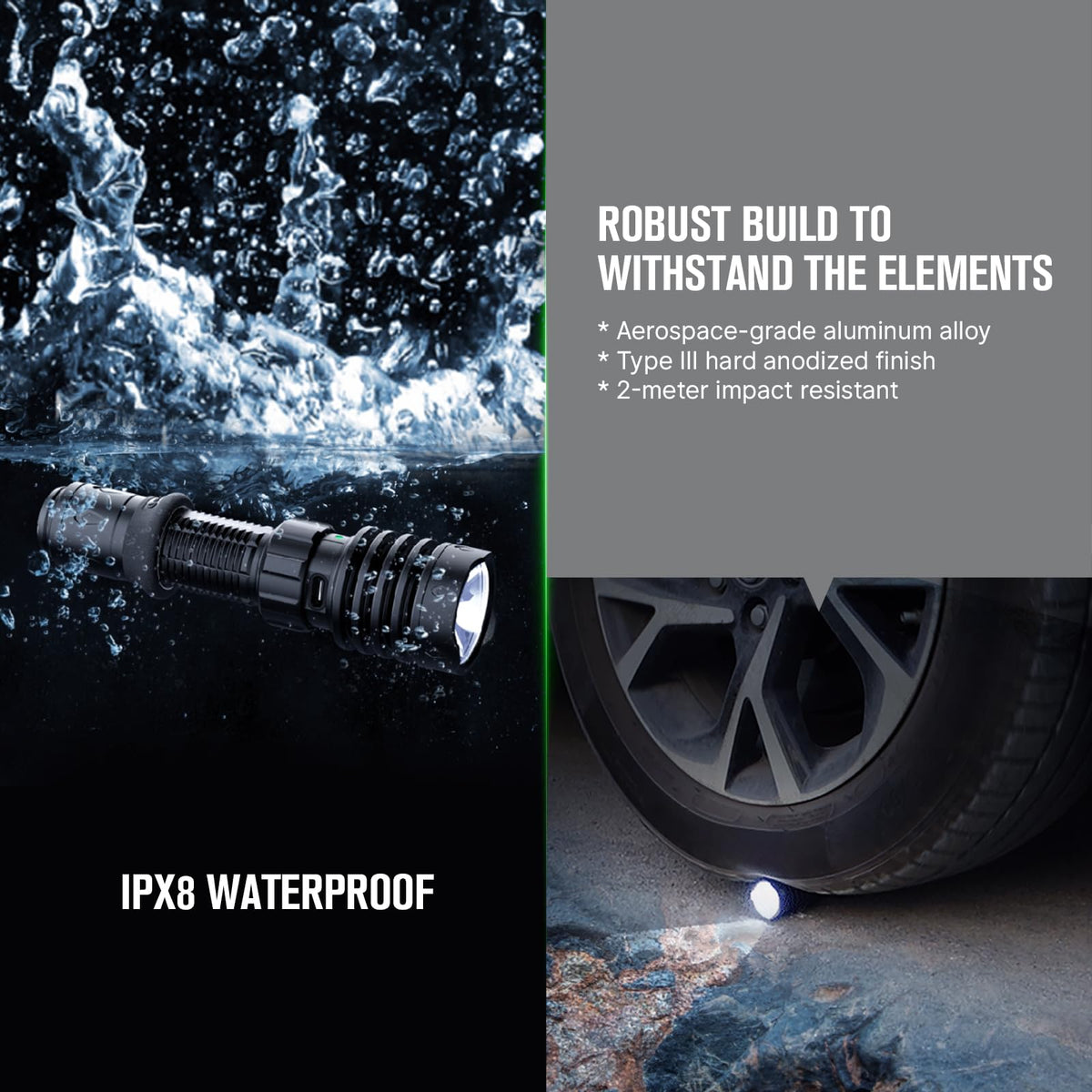 OLIGHT Warrior X 4 rugged body built for outdoor and repair tasks