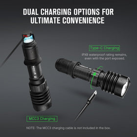 OLIGHT Warrior X 4 tail-switch closeup showing mode switching ease