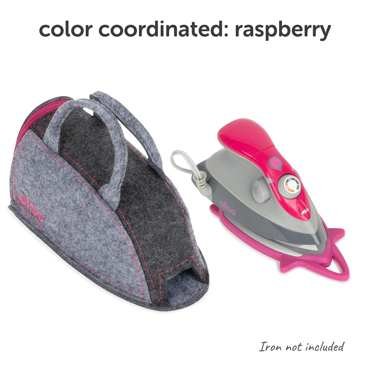 oliso Small Carry Bag raspberry interior view shows snug fit