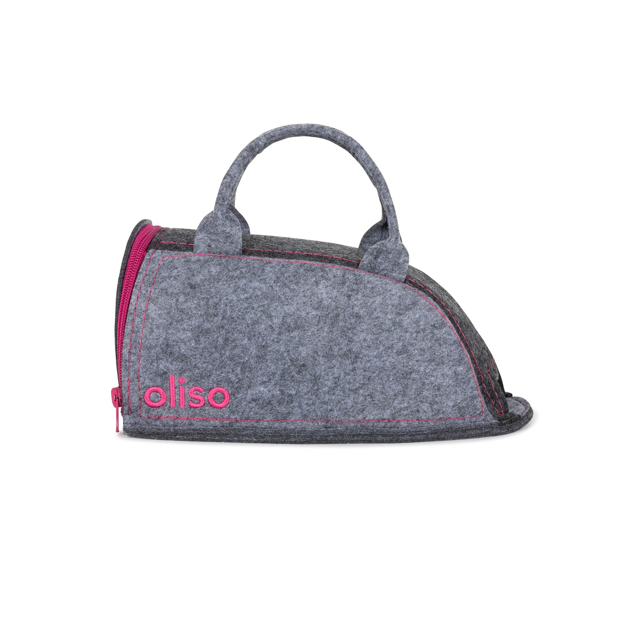oliso Small Carry Bag raspberry full view highlights travel protection