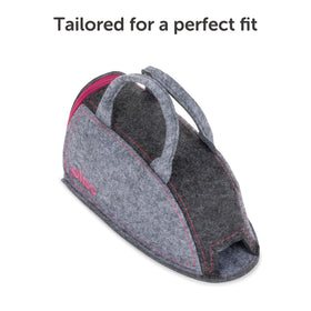 oliso Small Carry Bag raspberry front pocket accommodates Solemate safely