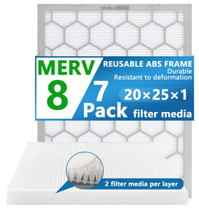 OlitAir ABS frame shows durable, reusable filtration support for longer filter life.