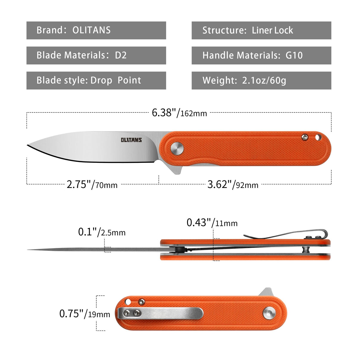 OLITANS G040 deployment view shows flipper and IKBS for smooth one-handed use.