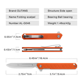 OLITANS G046 Mecha Mini features a liner lock for safe, confident use.