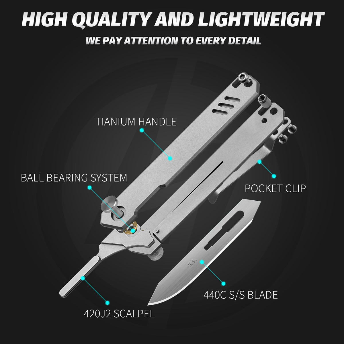 OLITANS T029 60-stainless-steel blade with clip-point for versatile tasks.