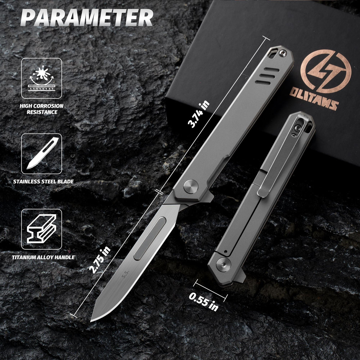 Belt clip on OLITANS T029 enables easy attachment during camping.