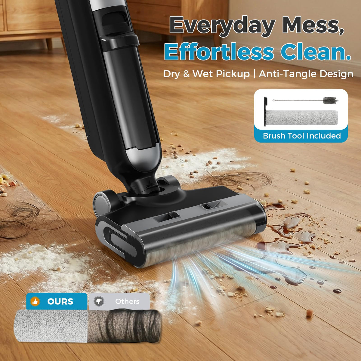 OLIXIS dual water tanks display clean and dirty compartments for fresh mopping.