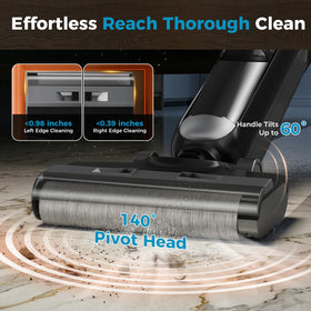 OLIXIS pivoting head at 140 degrees helps reach under furniture.