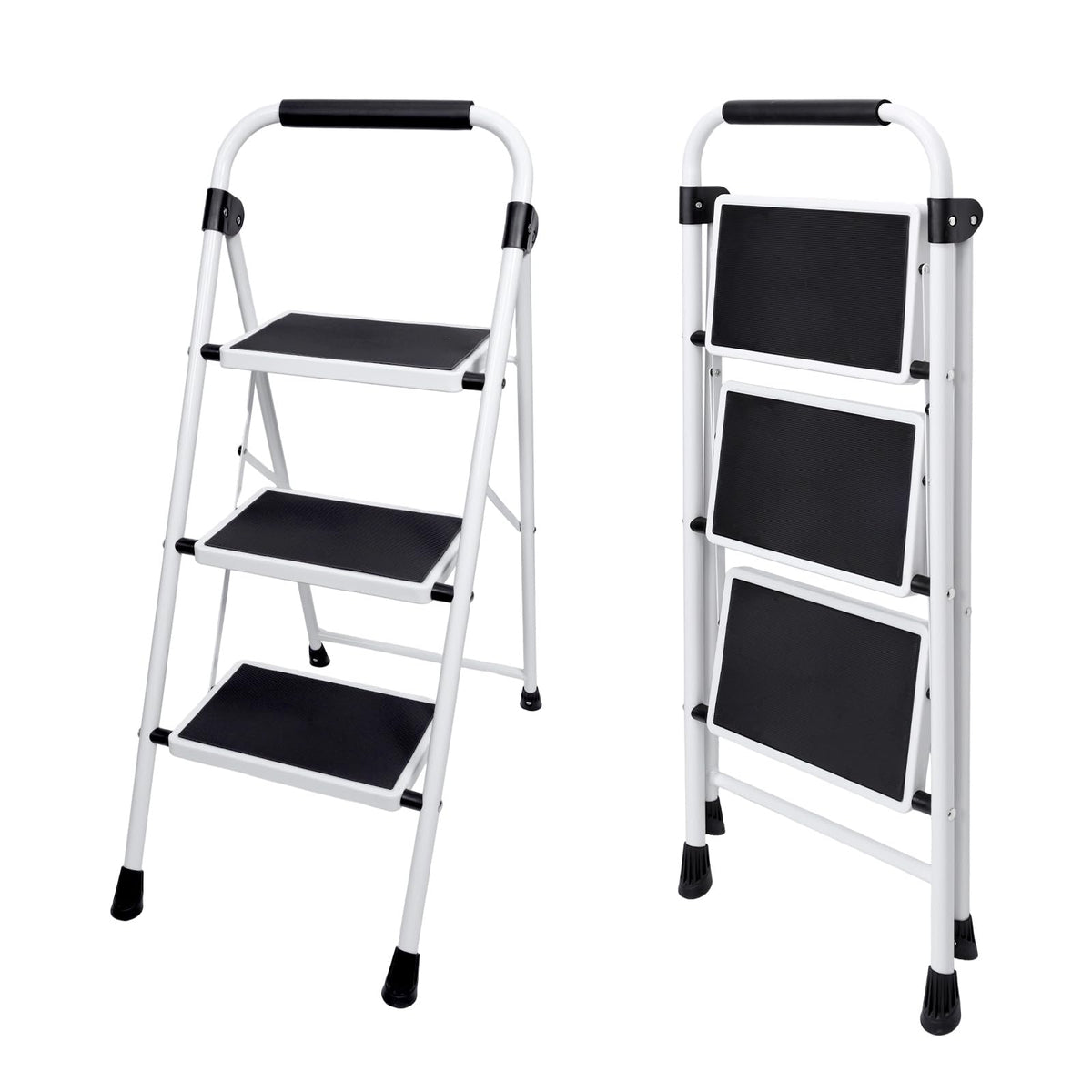 OLIXIS step ladder folded compact for easy storage in tight spaces