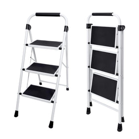 OLIXIS step ladder folded compact for easy storage in tight spaces