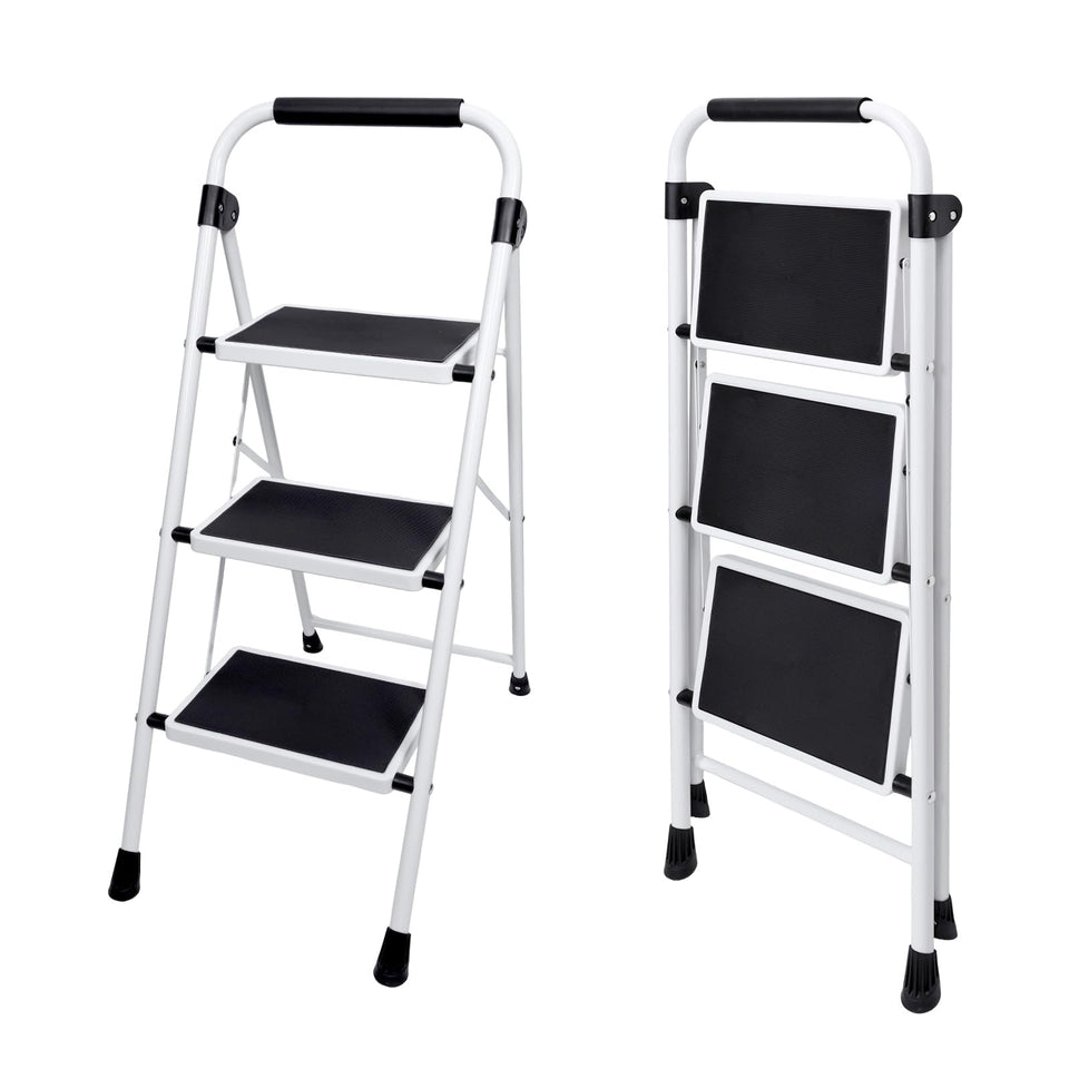OLIXIS step ladder folded compact for easy storage in tight spaces