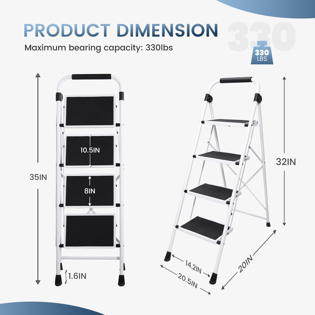 OLIXIS Step Ladder portable with comfortable handgrip for chores.