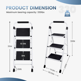 OLIXIS ladder with wide pedals provides secure footing during chores