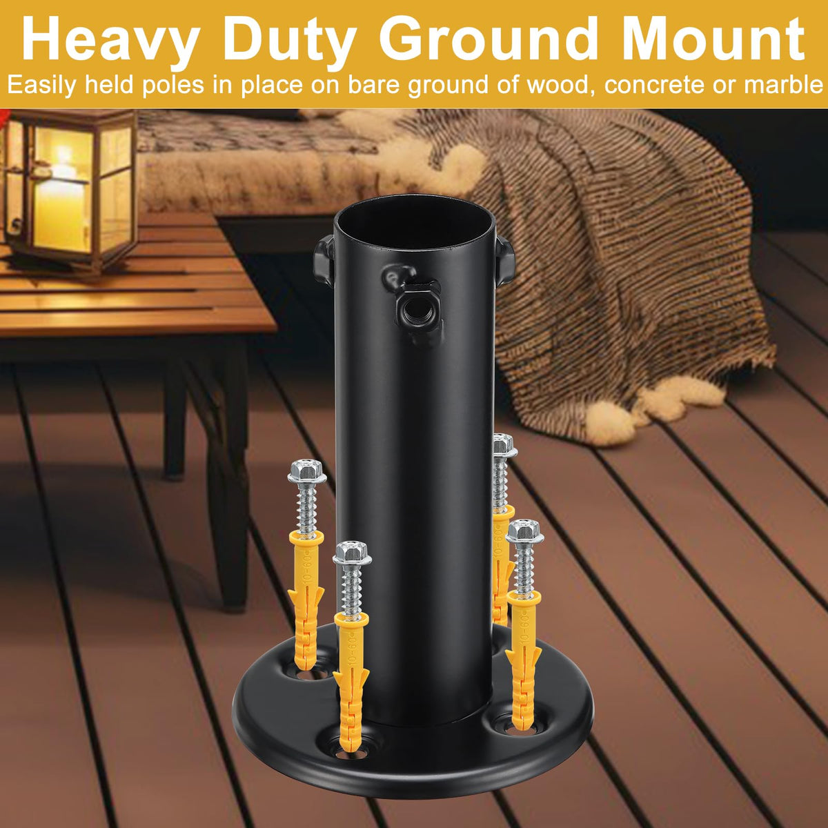 Oliynedy deck-wall-mount-install shows secure mounting straps for posts