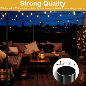 Oliynedy one-point-five-inch-diameter-pole stays upright in wind for outdoor use
