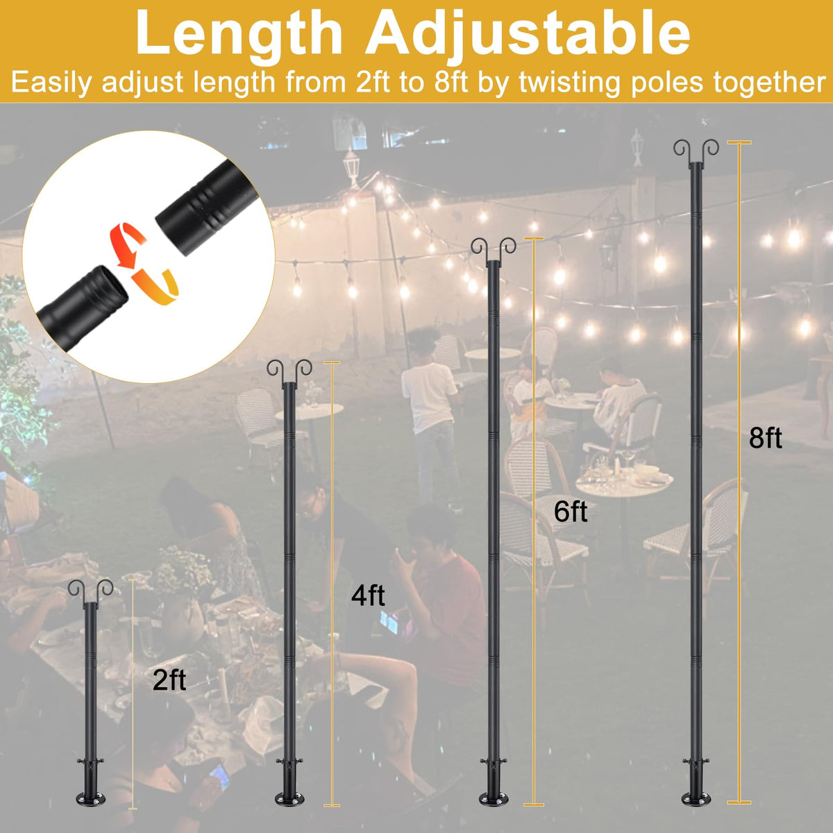 Oliynedy string-light-hanging-setup enables versatile LED or solar light hanging