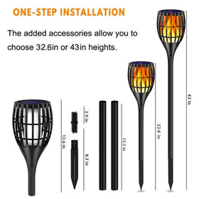 Ollivage weatherproof flame torches brighten yards in any weather.