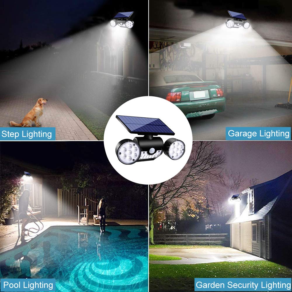 Ollivage outdoor security lights light up yards, garages, and patios.