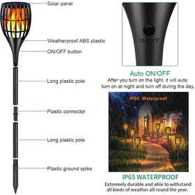 Ollivage solar flame torch adjustable height for customized garden lighting.