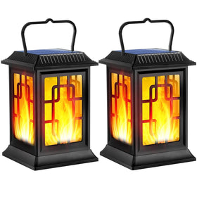 Ollivage solar lantern dancing flame for candle-like outdoor ambiance