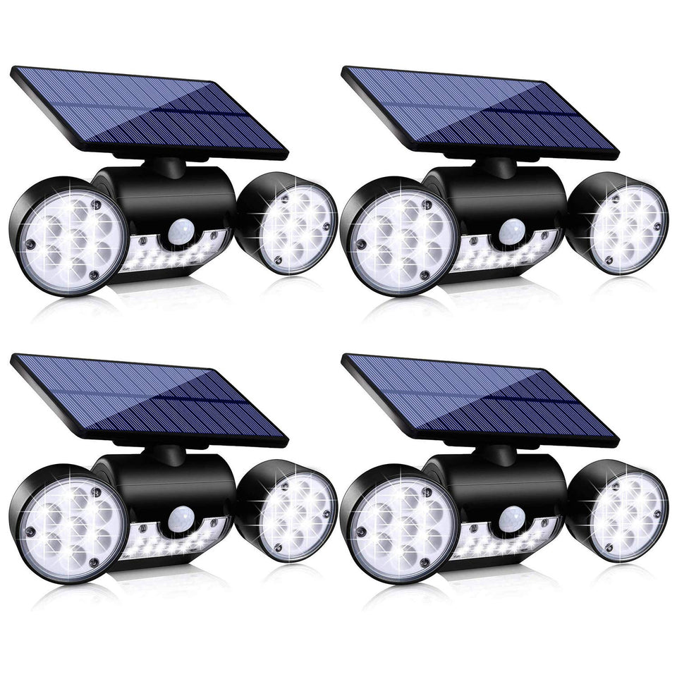 Ollivage solar lights outdoor with three heads deliver broad nighttime coverage.