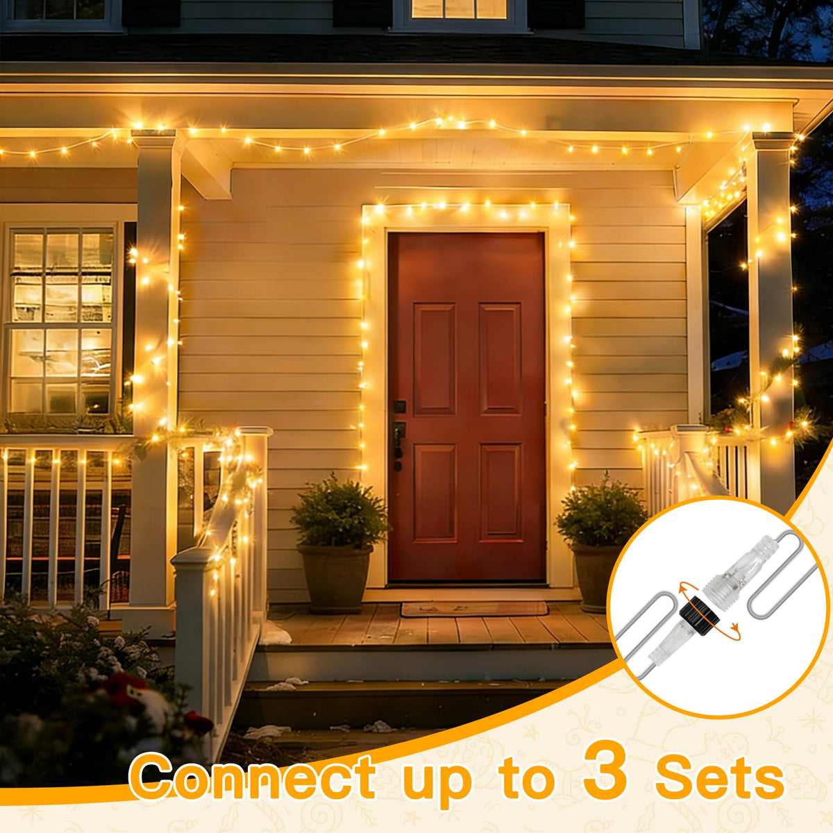 Ollny 200LED 60ft patio decor for cozy evenings
