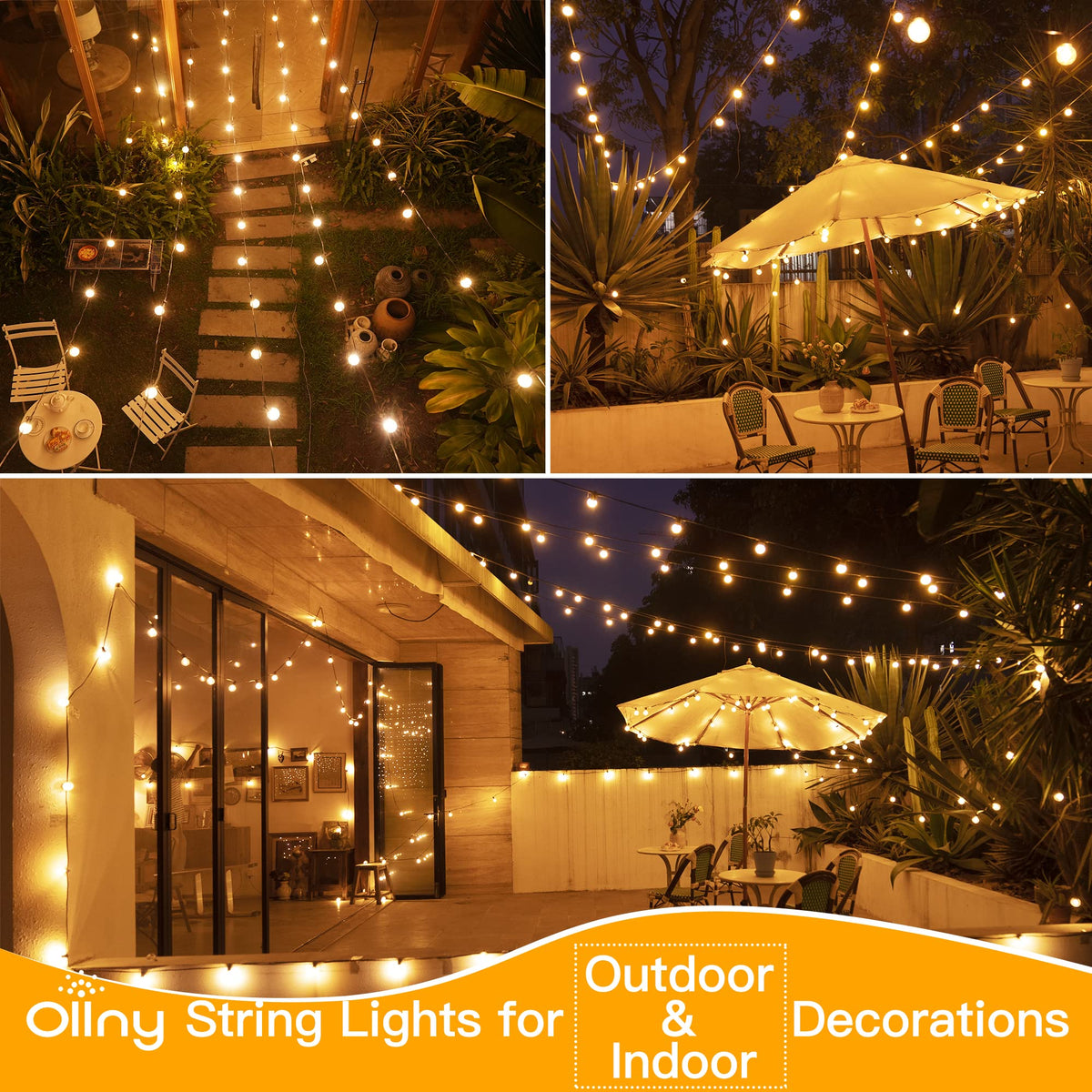 Ollny deck ambience lighting creates cozy evenings on a patio or balcony.