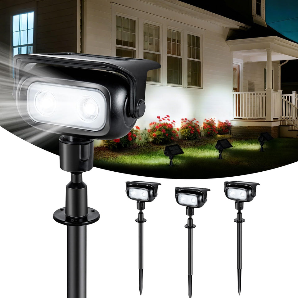 Ollny robot-style solar spotlight adds charming decorative lighting for your yard.