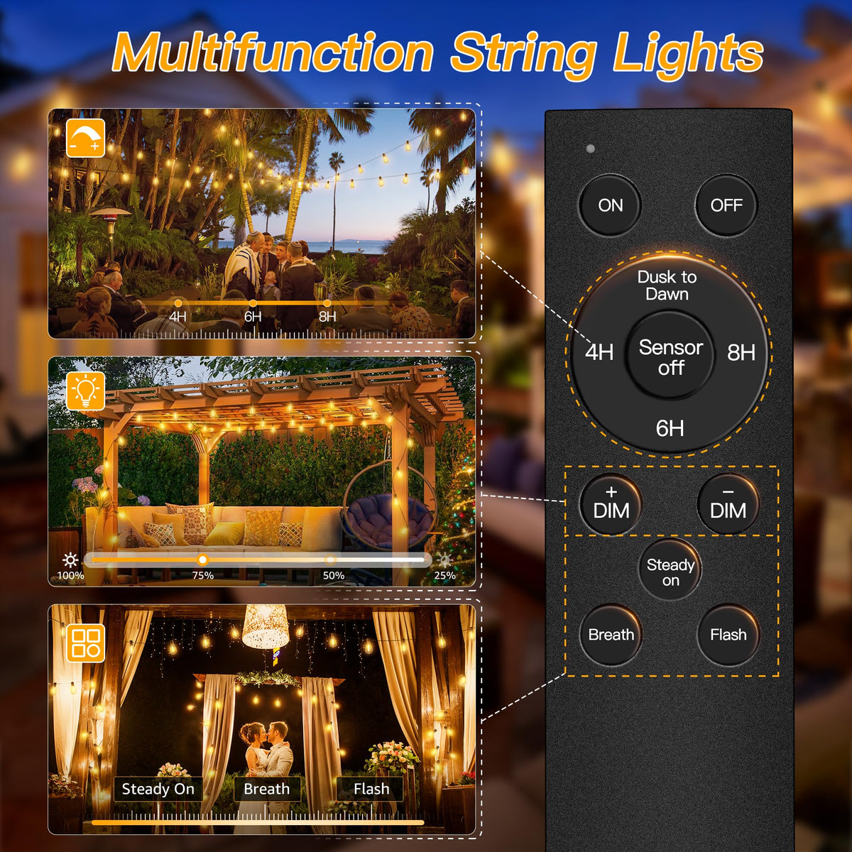 Ollny S11 dusk-to-dawn sensor lights automatically illuminate at dusk.