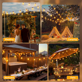Ollny S11 creates a cozy nighttime ambience across patios and yards.