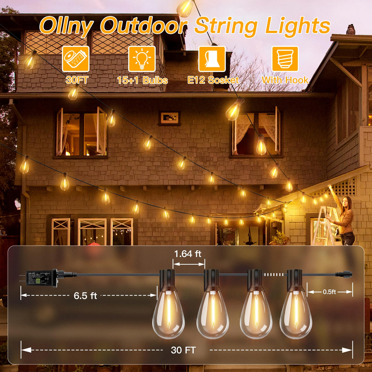Ollny S11 remote control enables quick brightness and timer adjustments.