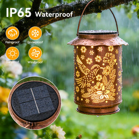 Ollny solar hummingbird lantern on a fence adds charm plus light.