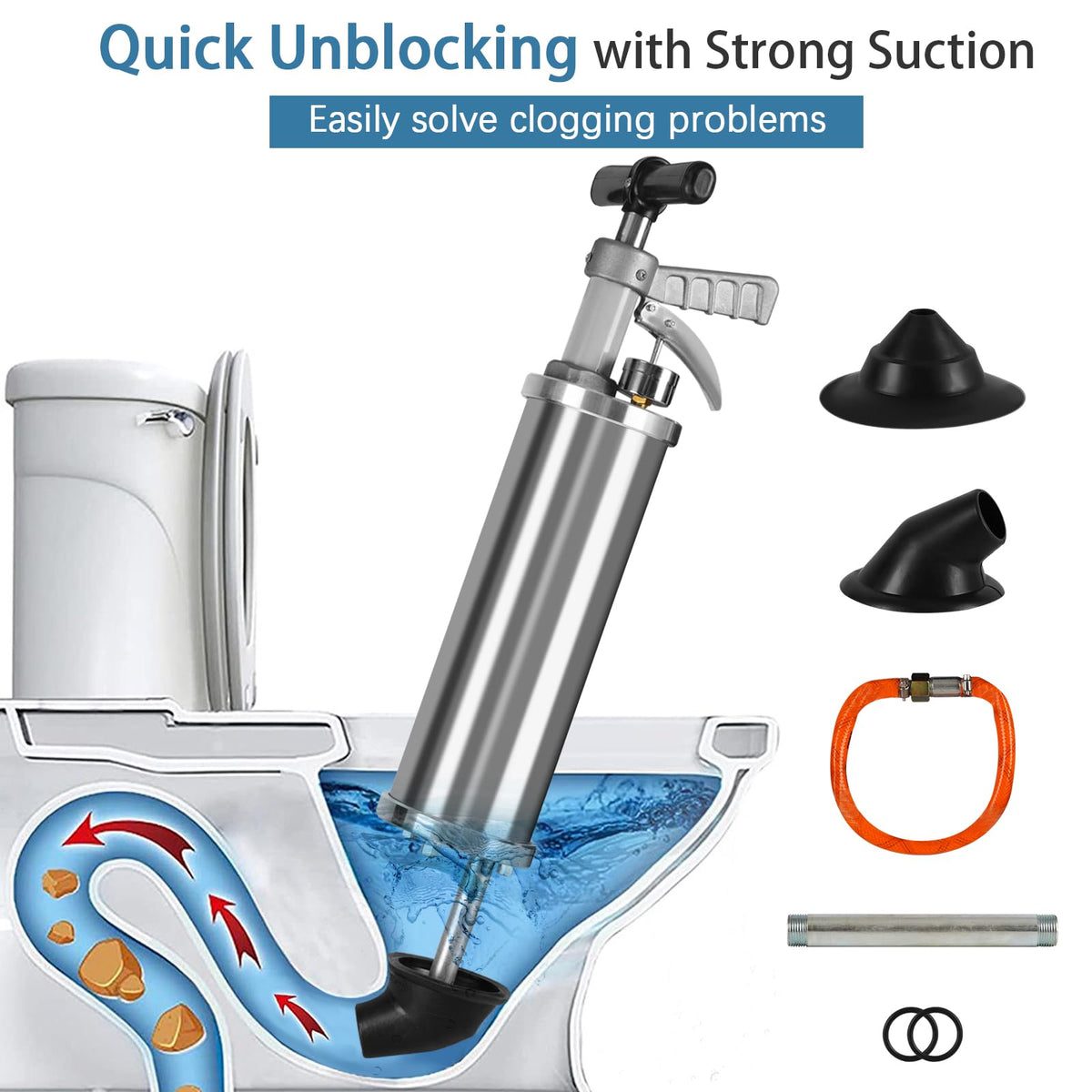 Olpchee portable air drain blaster pump ready for quick kitchen clog relief