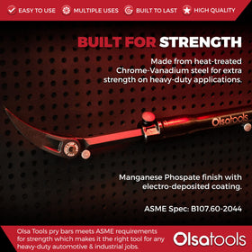 Olsa Tools pry bar with angle locking system demonstrates precise indexing.