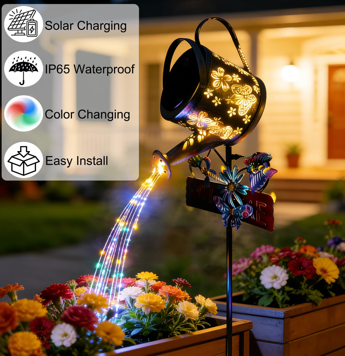 Olubfdh solar lantern with a welcome sign for inviting patio decor