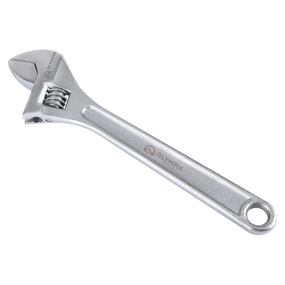 Olympia Tools 15-inch adjustable wrench with open jaws for tight spaces