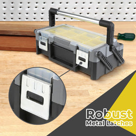 Olympia Tools box with transparent cover lets you view contents at a glance
