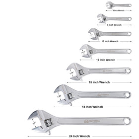 Olympia Tools 18-inch wrench shown in automotive maintenance scenarios